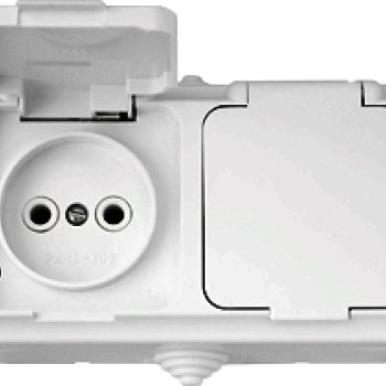 Розетка Пралеска IP54 2-ая белый б/з (35)