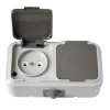 Розетка Пралеска Аква  2-ая IP54 б/з серый (35)