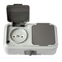 Розетка Пралеска Аква  2-ая IP54 б/з серый (35)