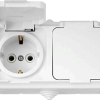 Розетка Пралеска Аква  2-ая IP54 с/з белый (30)