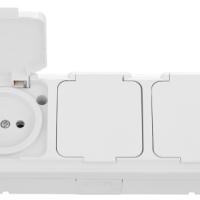 Розетка Пралеска Аква  3-ая IP54 б/з белый (26)
