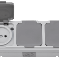 Розетка Пралеска Аква  3-ая IP54 б/з серый (26)