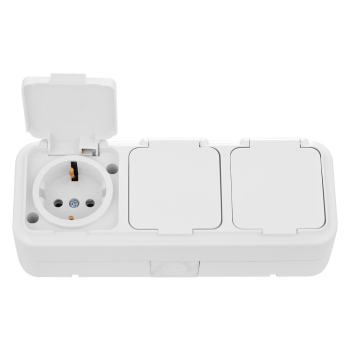 Розетка Пралеска Аква  3-ая IP54 с/з белый