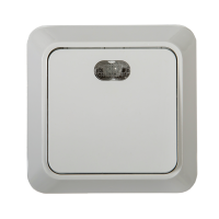 Выключатель ASD BOLLETO 1кл. 7121 белый накладной подсветка (10)