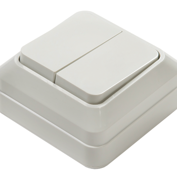 Выключатель ASD BOLLETO 2кл. 7023 белый накладной (10)