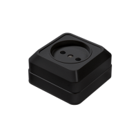 Розетка BOLLETO 1-ая 7022B черная накл (10)