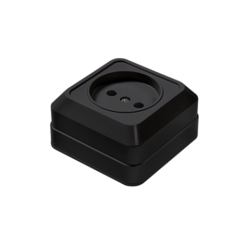 Розетка BOLLETO 1-ая 7022B черная накл (10)