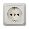 Розетка ASD BOLLETO 1-ая с/з 7028 белый накладная (10)