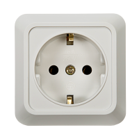 Розетка ASD BOLLETO 1-ая с/з 7028 белый накладная (10)