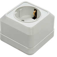 Розетка BOLLETO 1-ая с/з з/ш 7028х белый накл (10)