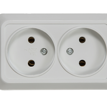 Розетка ASD BOLLETO 2-ая 7102 белый накладная (10)