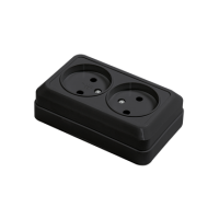 Розетка BOLLETO 2-ая 7102B черный накл (10)