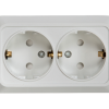 Розетка BOLLETO 2-ая с/з з/ш 7128х белый накл (10)