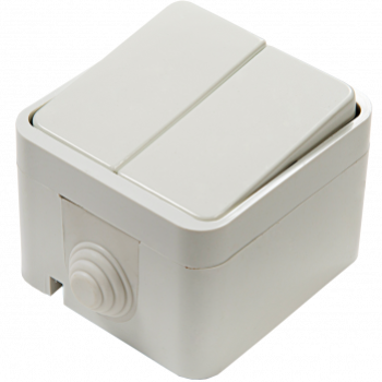 Выключатель AQUA 2кл. 3200 белый подсв IP44 (10)