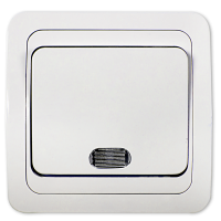 Выключатель ASD CLASSICO 1кл. 2121 белый подсветка (10)