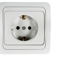 Розетка ASD CLASSICO 1-ая c/з 2028 белый (10)