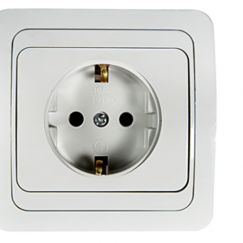 Розетка ASD CLASSICO 1-ая c/з 2028 белый (10)