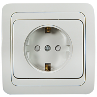 Розетка CLASSICO 1-ая с/з з/ш 2028х белый (10)