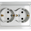 Розетка ASD CLASSICO 2-ая с/з 2128 белый (10)