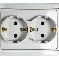 Розетка ASD CLASSICO 2-ая с/з 2128 белый (10)