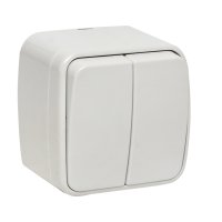 Выключатель EKF Basic Минск 2-кл ОП 10А белый