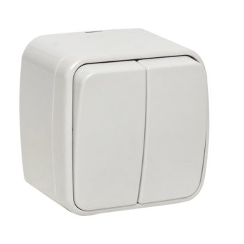 Выключатель EKF Basic Минск 2-кл ОП 10А белый