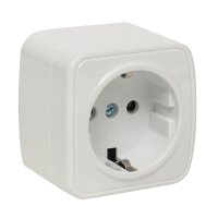 Розетка EKF Basic Минск 1-ая с/з ОП 16А белый (10)