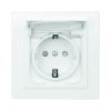 Розетка EKF Basic Минск 1-ая с/з СП с крышкой и шторками IP44 16А белый