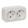 Розетка EKF Basic Минск 2-ая б/з ОП 10А белый