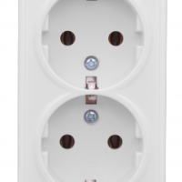 Розетка EKF Basic Минск 2-ая с/з ОП 16А белый (8)