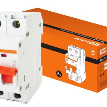 Выключатель автоматический 2P   6A 4,5kA B TDM BA47-29 (6/60)