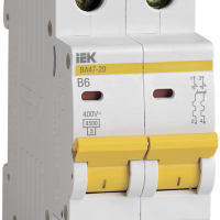 Выключатель автоматический 2P   6A 4,5kA В IEK BA47-29 (6/72)