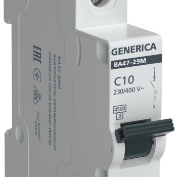 Выключатель автоматический 1P  10A  4,5кА C ВА47-29М Generica (12/144)