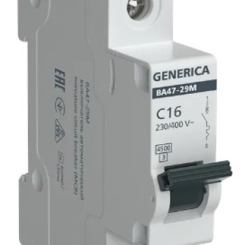 Выключатель автоматический 1P  16A  4,5кА C ВА47-29М Generica (12/144)