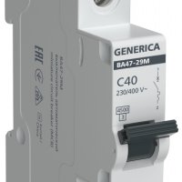 Выключатель автоматический 1P 40A 4,5кА C ВА47-29М Generica (12/144)