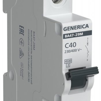 Выключатель автоматический 1P 40A 4,5кА C ВА47-29М Generica (12/144)