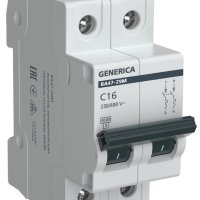 Выключатель автоматический 2P  16A  4,5кА C ВА47-29М Generica (6/72)