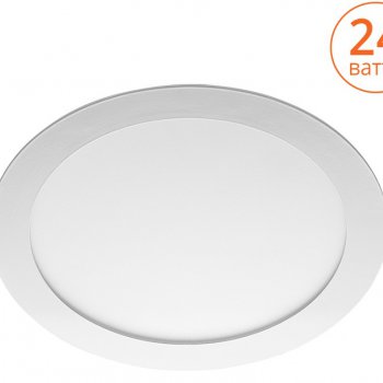 Светильник точечный круг 24Вт D225х35мм 6000К Wolta DLUS белый 1800Лм (10)