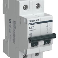 Выключатель автоматический 2P  32A  4,5кА C ВА47-29М Generica (6/72)
