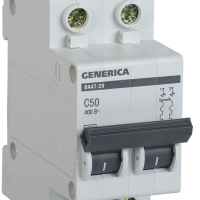 Выключатель автоматический 2P 50A 4,5kA C BA47-29 Generica (6/72)