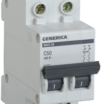 Выключатель автоматический 2P 50A 4,5kA C BA47-29 Generica (6/72)