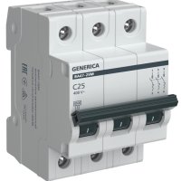 Выключатель автоматический 3P  25A  4,5кА C ВА47-29М Generica (48)
