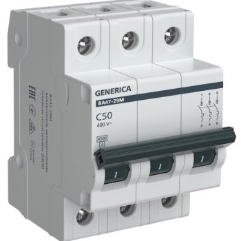 Выключатель автоматический 3P  50A  4,5кА C ВА47-29М Generica (48)