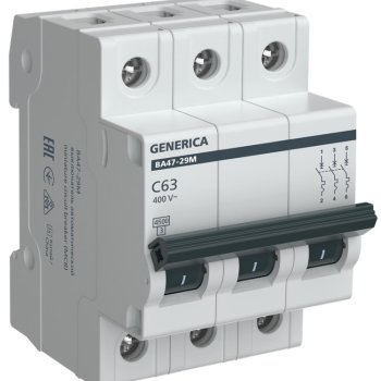 Выключатель автоматический 3P  63A  4,5кА C ВА47-29М Generica (48)