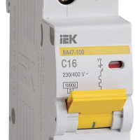 Выключатель автоматический 1P  16A 10kA C IEK BA47-100 (12/120)