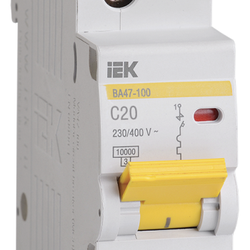 Выключатель автоматический 1P  20A 10kA C IEK BA47-100 (12/120)