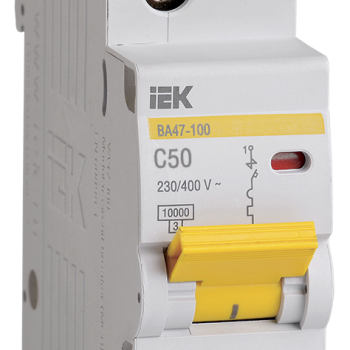 Выключатель автоматический 1P  50A 10kA C IEK BA47-100 (12/120)