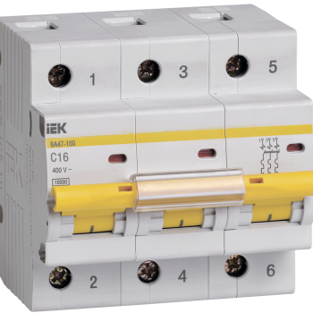 Выключатель автоматический 3P  16A 10kA C IEK BA47-100 (4/40)