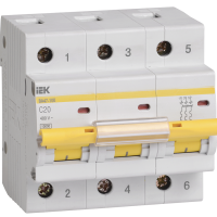 Выключатель автоматический 3P  20A 10kA С IEK BA47-100 (4/40)