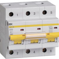 Выключатель автоматический 3P  25A 10kA D IEK BA47-100 (4/40)
